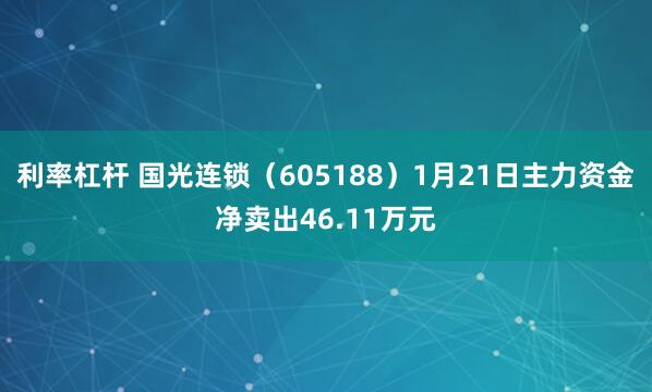 利率杠杆 国光连锁（605188）1月21日主力资金净卖出46.11万元